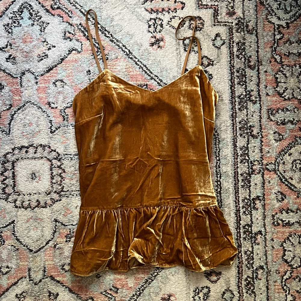 Jcrew velvet peplum tank